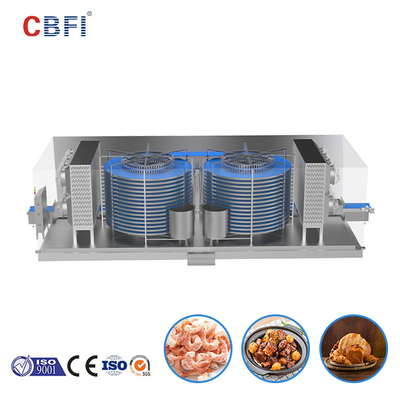 800kg/H IQF یخچال فریزر دو مارپیچی جعبه هوشمند نوع جعبه فریزر سریع تجهیزات تبرید